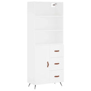 Buffet credenza cassettiera armadio mobile contenitore organizer cucina soggiorno salotto alto 69,5 x 34 x 180 cm legno ingegnerizzato bianco 02_0032542