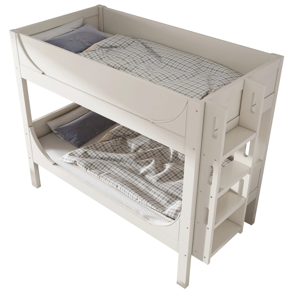 LETTO a castello separabile 90x200 cm bianco legno e metallo con scala reversibile