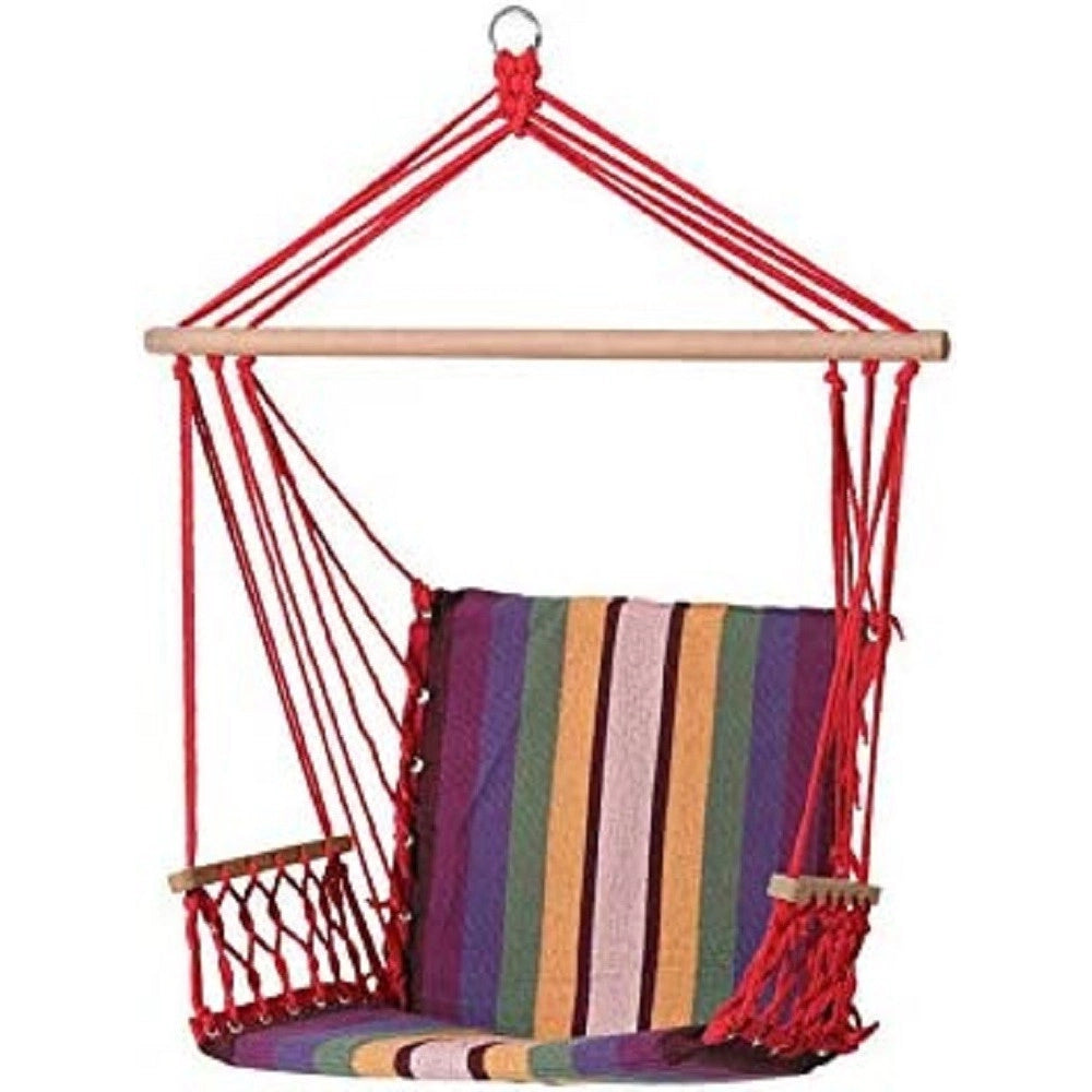 Trade Shop - Amaca Sedia Sospesa Multicolore 100x50x3cm In Tessuto Campeggio Giardino 65210a -