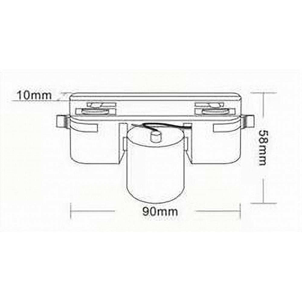 Trade Shop - Portalampada Per Binario Monofase Connettore Lampadine E27 Adattatore Pista-e27 - Nero