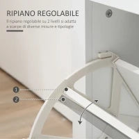 Scarpiera Slim 2 Cassetti a Ribalta e Ripiano Regolabile per 12 Paia di Scarpe, 79x23x90.5 cm, Bianco