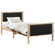 Letto singolo | Letto per adulti | Struttura del Letto con testiera Marrone e nero 90 x 200 cm