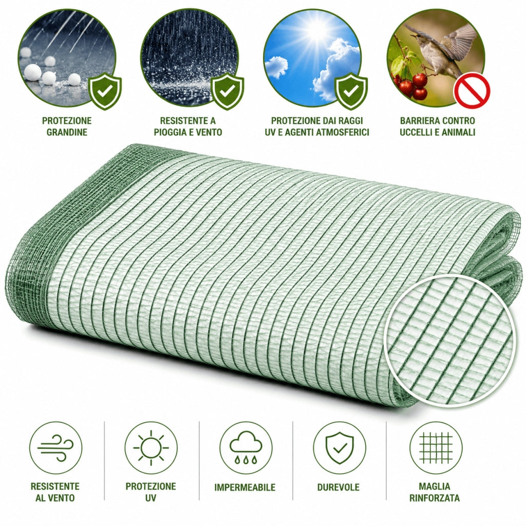 RETE ANTIGRANDINE VERDE 35G 200CMX100M