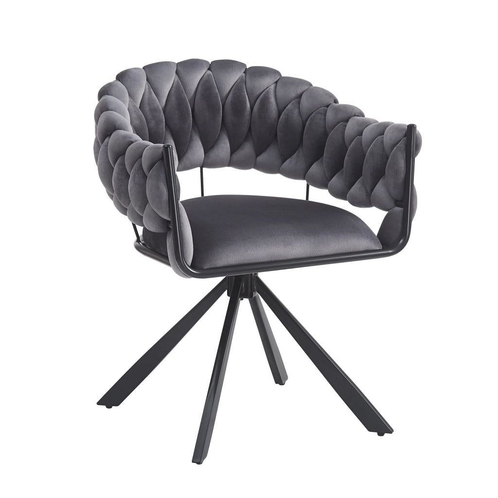 Sedie da Pranzo in Velluto con Gambe in Metallo ¨C Xylo ¨C Grigio, Set 2 Pezzi