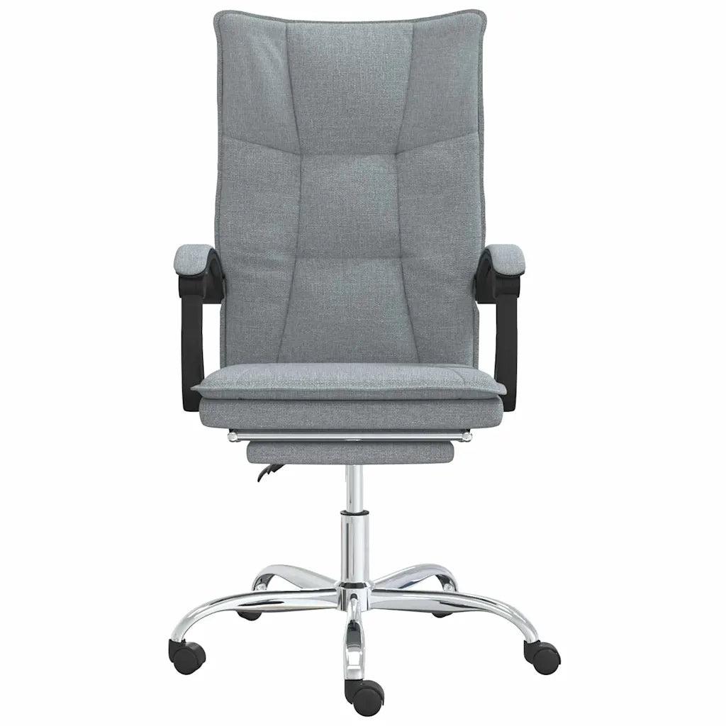 Sedia per studi-Poltrona da Ufficio Reclinabile Grigio Chiaro in Tessuto 974374
