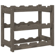 Portabottiglie per 12 Bottiglie Grigio Legno Massello di Pino CFW9521794