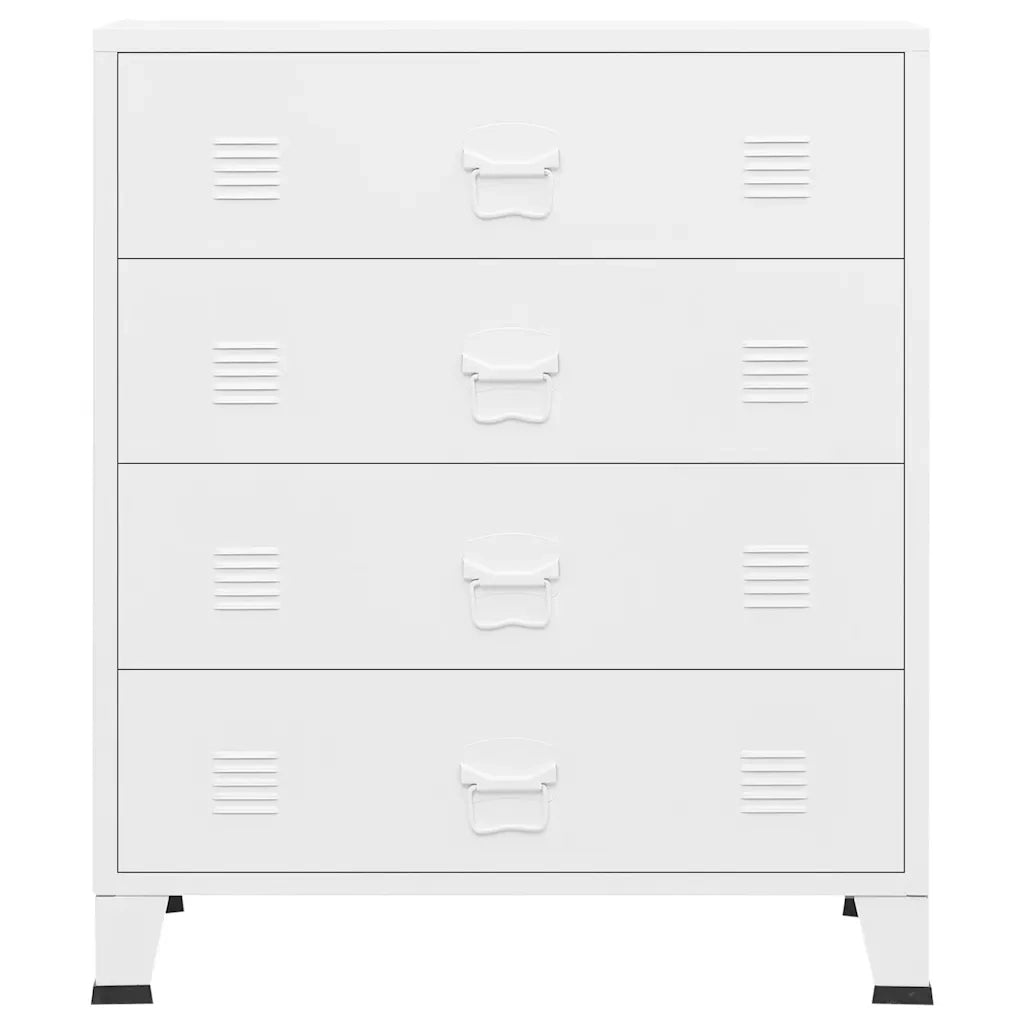 Cassettiera Industriale Bianca 78x40x93 cm in Metallo 339616