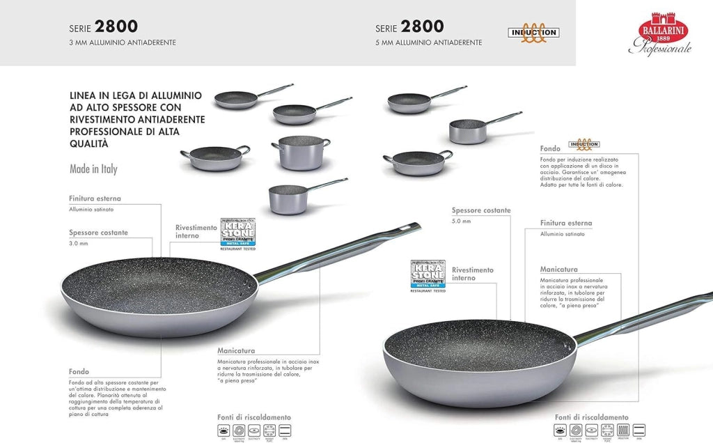 Ballarini Tegame professionale granite con 2 manici 36 cm