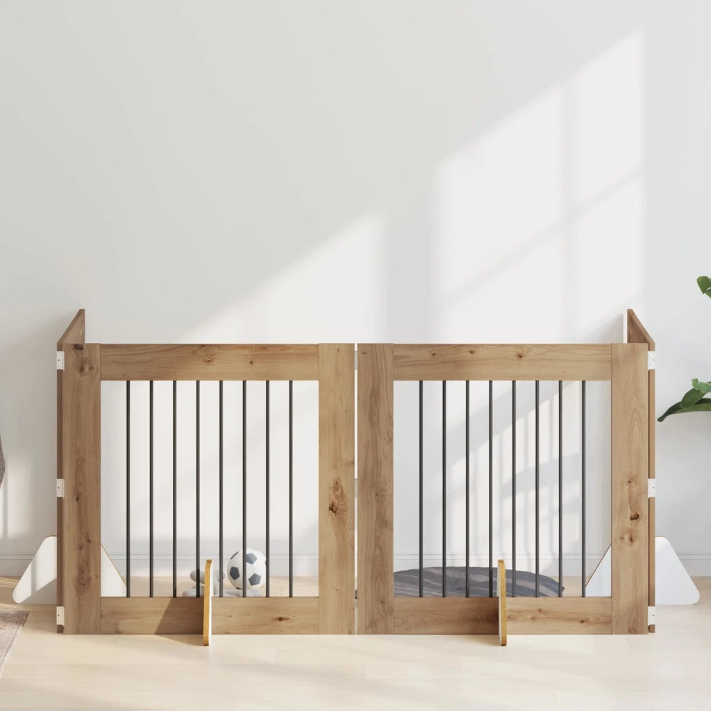 Cancello per cani con supporti 4 pcs Rovere Artigianale 892084