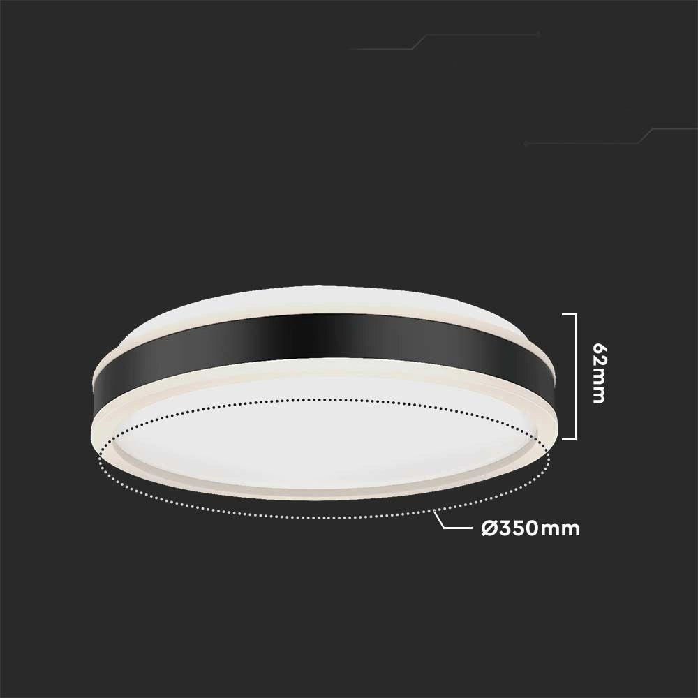 V-TAC plafoniera LED 18W 4000K nera Ø35 1280lm VT-7779