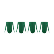 Set 4 sgabelli impilabili in ecopelle, verde