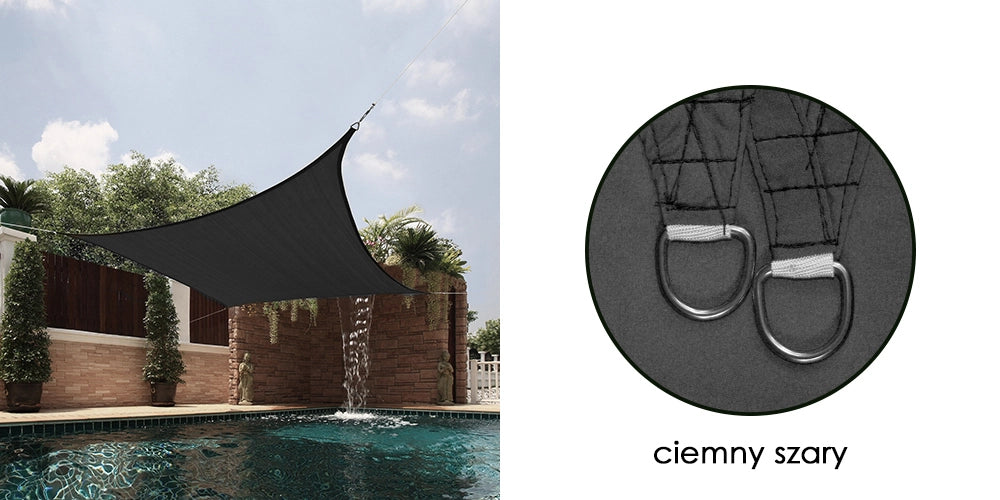 AIO FACTORY Vela ombreggiante impermeabile 3x3 m grigio scuro per il relax in giardino