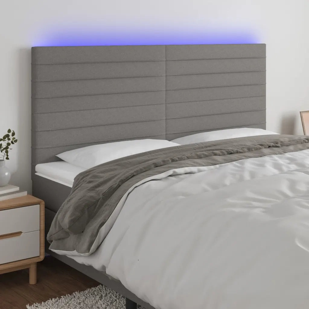 Testiera | Testata a LED GrigioScuro 180x5x118/128cm inTessuto