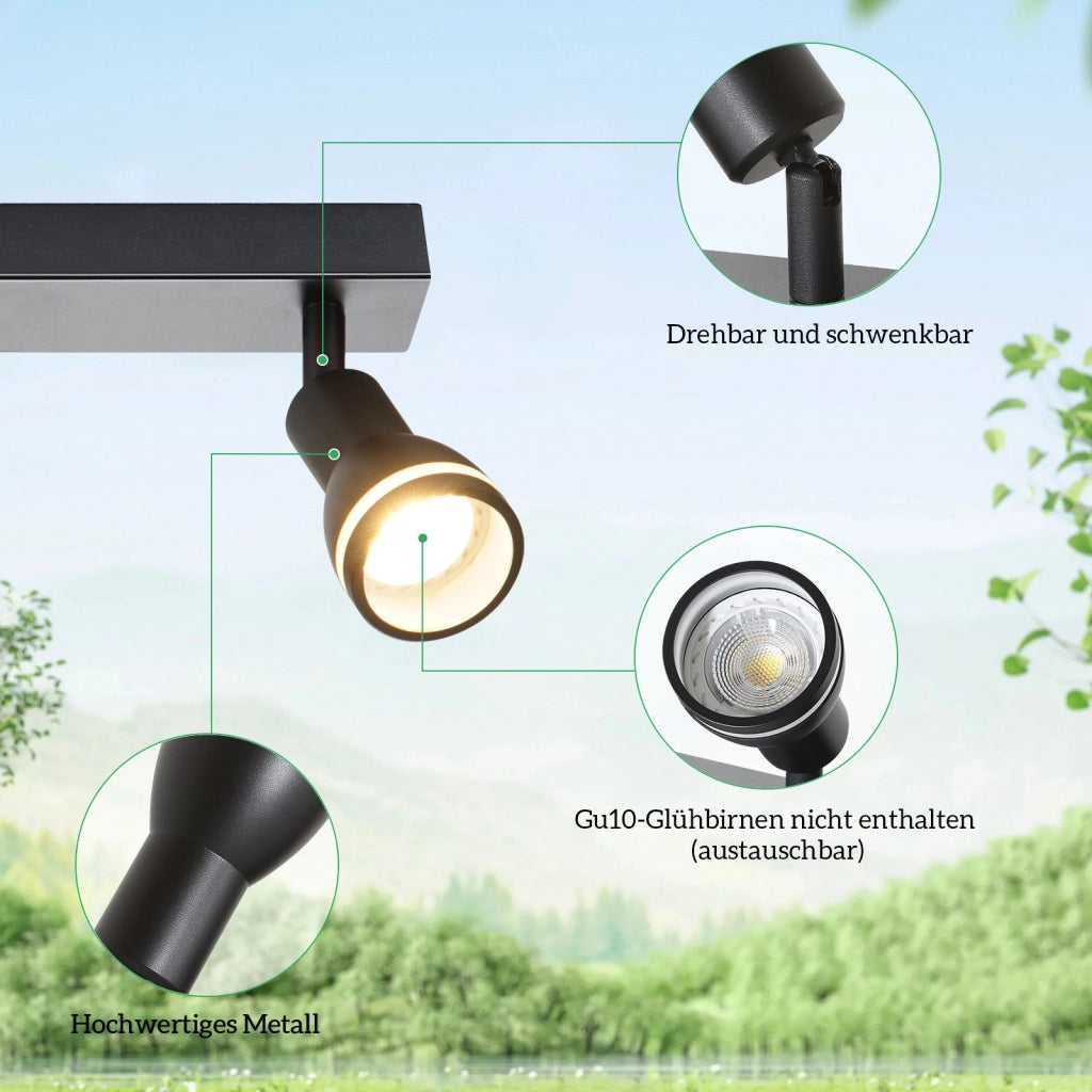 ZMH Faretto da soffitto LED neri 2 lampadine GU10 orientabili moderni per soggiorno