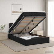 Letto ottomano con materasso Nero 120 x 200 cm Tessuto 3456235