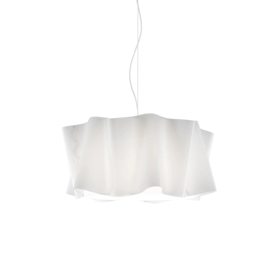 Sospensione Bianco in Metallo Cromato Cm. 50 x 27h