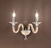 APPLIQUE GALA 2 LUCI ATTACCO E14 TORTORA E CROMO L.37CM