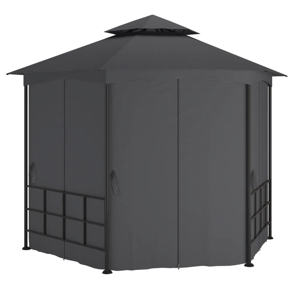 Gazebo | Pergolato con Pareti Laterali 3,1x2,7 m Antracite