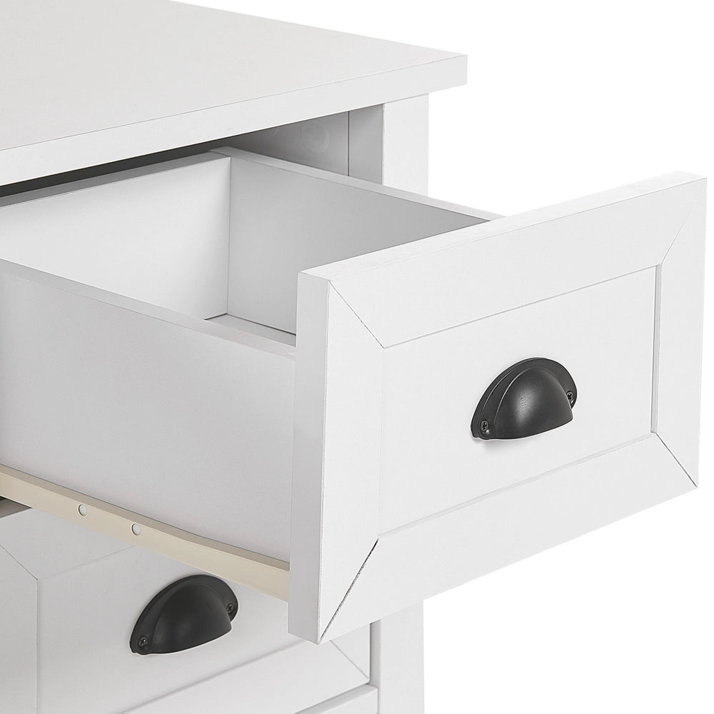 Mobile TV Bianco per TV Fino a 54ʺ Cassettiera Stile Rustico Scaffali Gestione Cavi Soggiorno