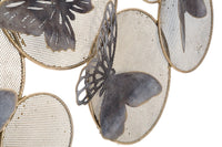 Pannello Butterfly Dark 66x5x38 cm in Ferro Multicolor