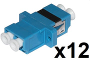 Confezione 12 adattatori fibra ottica lc/lc singlemode duplex - 12pz