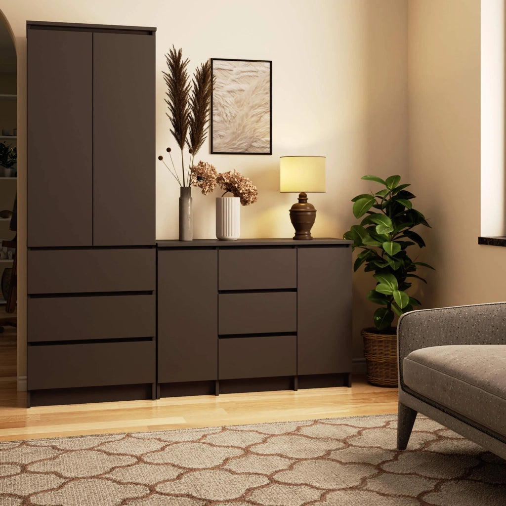 Cassettiera AKORD K100 Grigio Grafite 101 cm 2 ante 3 cassetti 101x35x76 cm