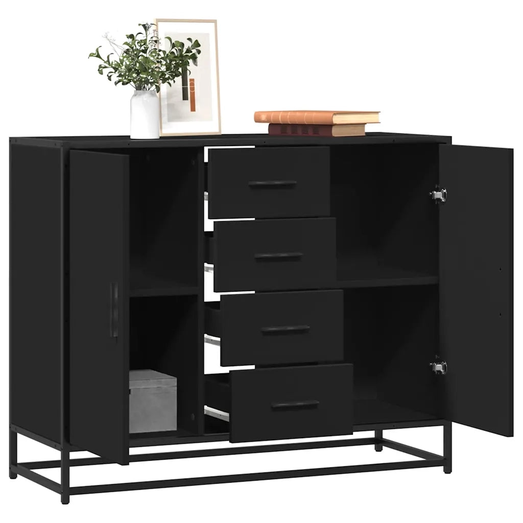 Credenza Nera 92x35x76 cm in Legno Multistrato 3300825