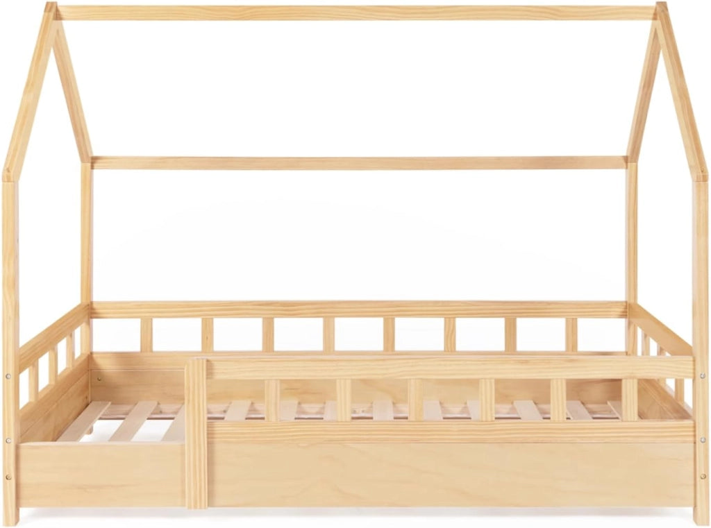 Letto a capanna per bambini 80 x 160 CM in legno con base e sponde NEREE