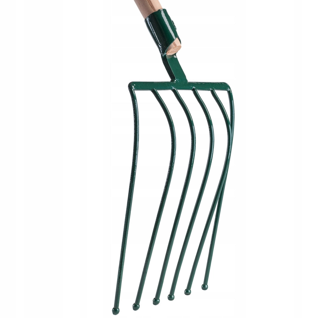 Forca KADAX a 6 denti per patate e barbabietole, in metallo massiccio e resistente, lunga 140 cm.