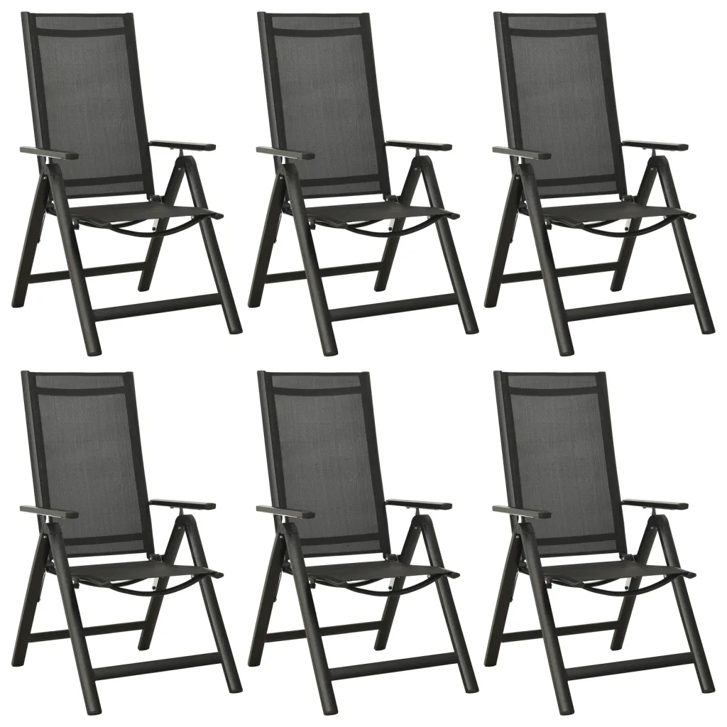 Set Mobili da Pranzo per Giardino 7 pz in Alluminio Antracite cod mxl 35711