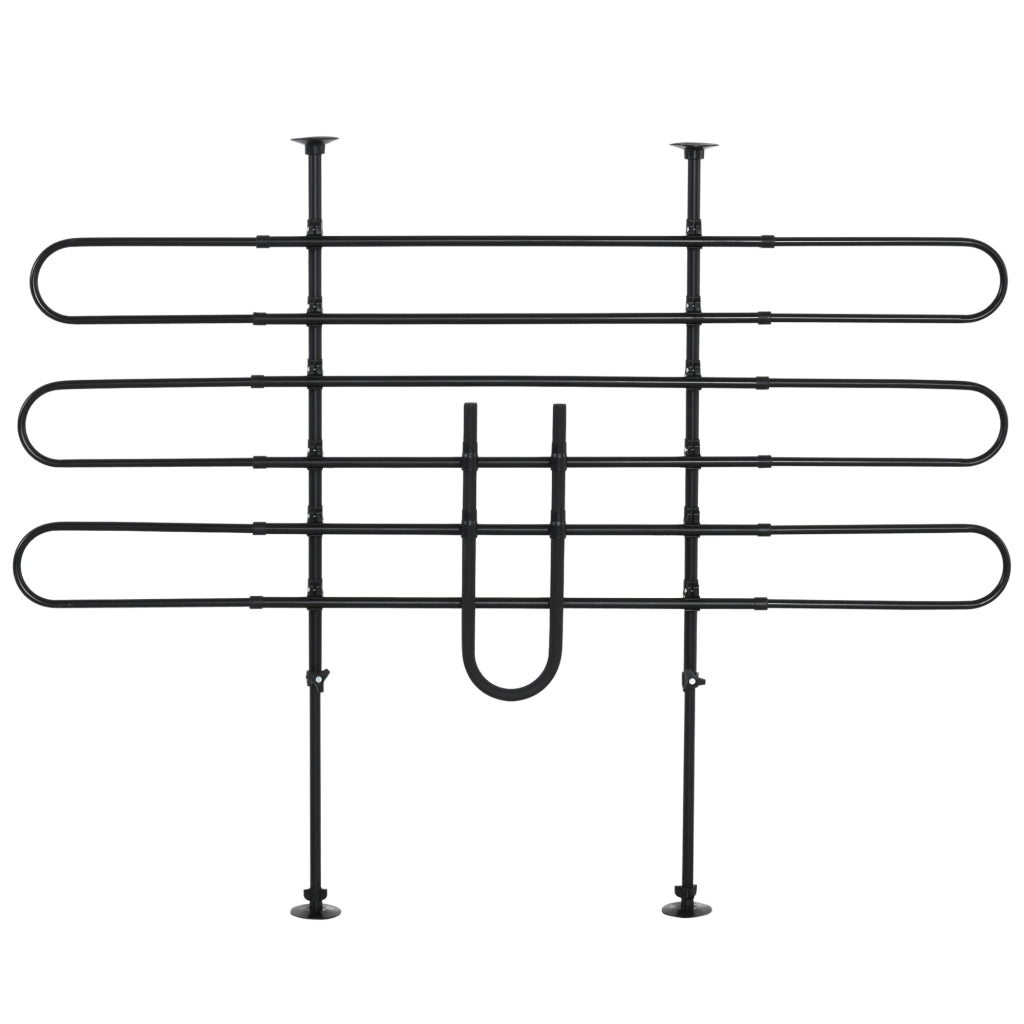 Barriera per Auto Cane Regolabile ¨C zephmum ¨C Nero Acciaio 87-135x85-120 cm