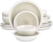Servizio da tavola in ceramica 16 pezzi - piatti rotondi - piatti piatti - piatti dessert - piatti per muesli - piatti per pasta - capacità 4-12 persone