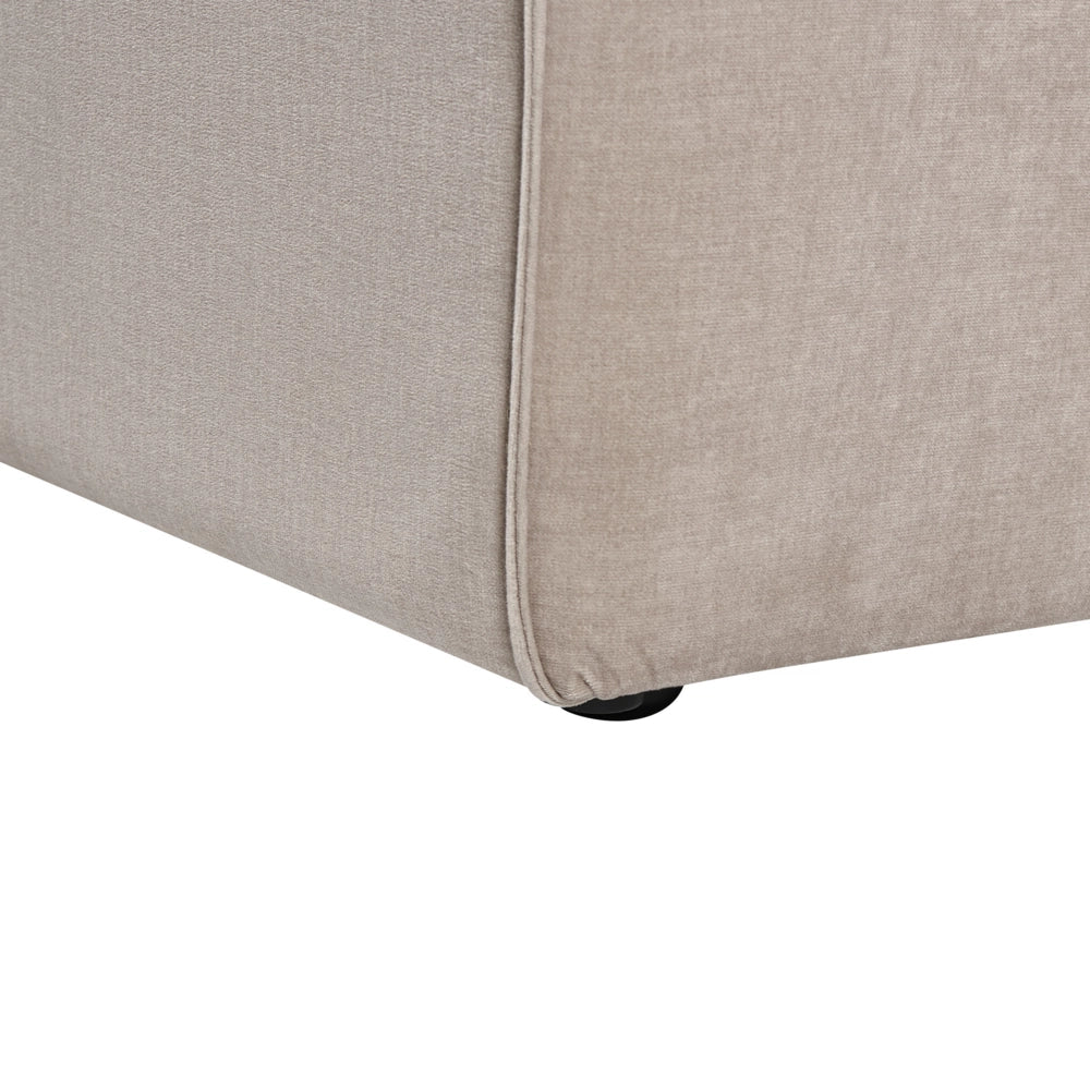 Divano angolare a 2 posti a destra in tessuto grigio talpa con braccioli imbottiti Stile minimalista