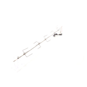 Girarrosto da barbecue 112 cm 230 V, Spiedo in acciaio inox con 4 forchettoni carne