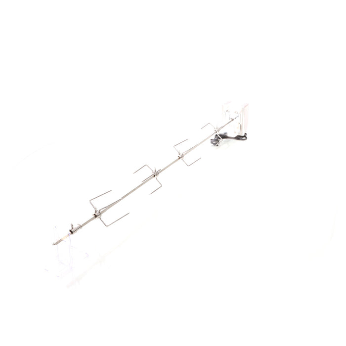 Girarrosto da barbecue 112 cm 230 V, Spiedo in acciaio inox con 4 forchettoni carne