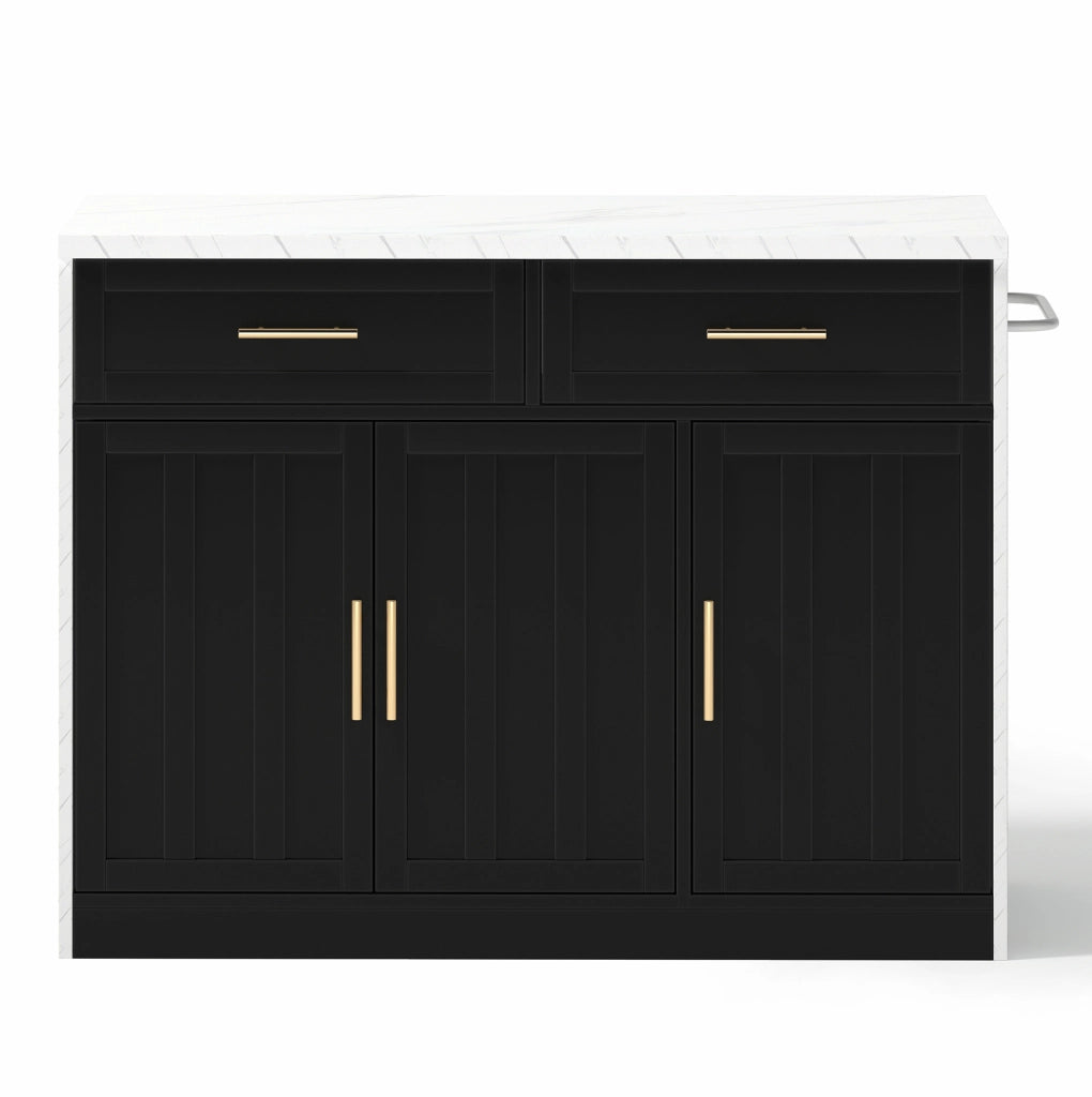 Isola da cucina 120x60x91 cm con zona bar; MDF; nero