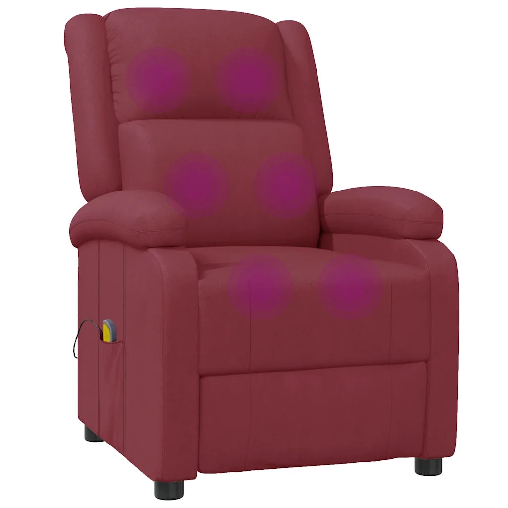 Divano Sedia-Poltrona Massaggiante Rosso Vino in Similpelle 865701