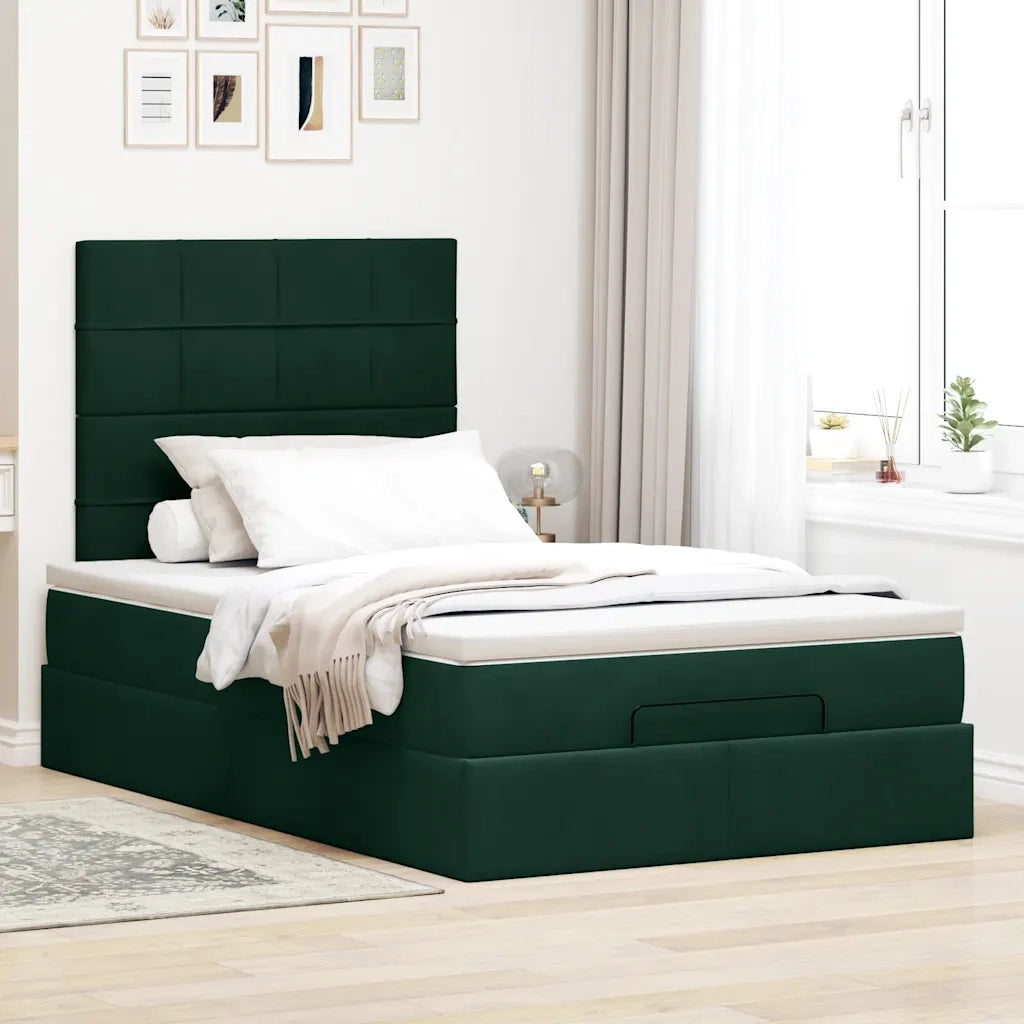 vidaXL Struttura Letto Pouf con Materassi 120x200 cm Velluto