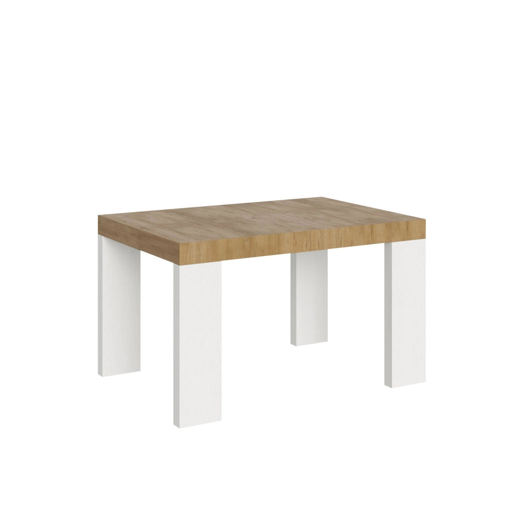 Tavolo Allungabile 130/234x90x77 cm Roxell Mix piano Quercia Natura gambe Bianco Frassino