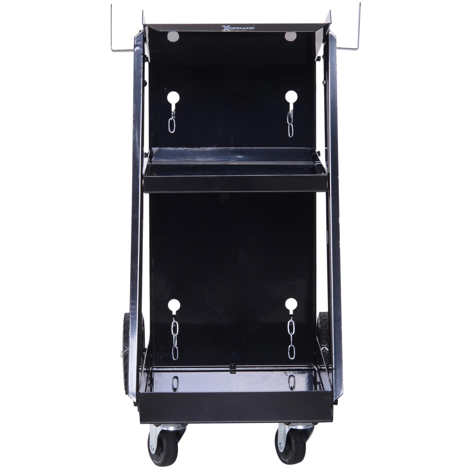 Carrello Porta Utensili Attrezzi a 3 Ripiani 4 Ruote Max 50kg Nero 71x70x39 cm