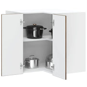 Pensile da Cucina ad Angolo-Mobile Cucina da Parete Kalmar Rovere Fumo in Truciolato