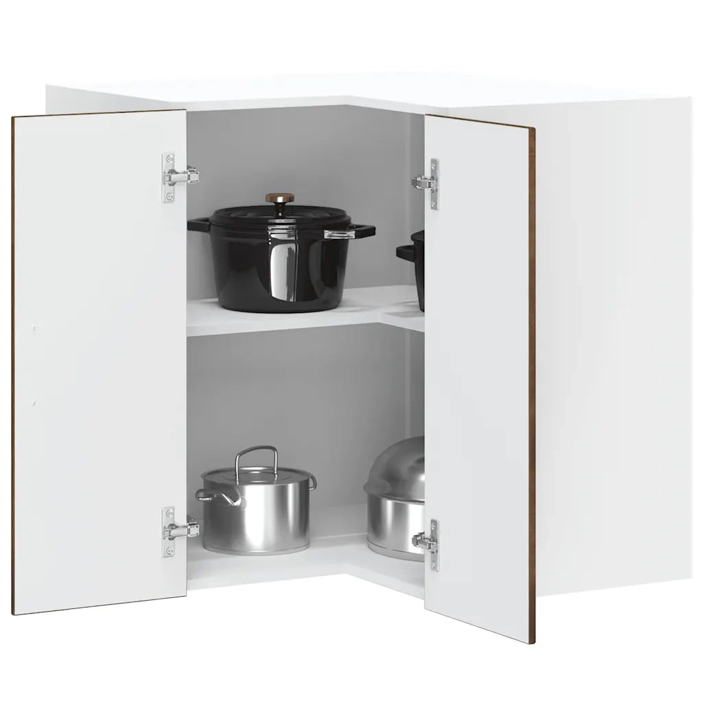 Pensile da Cucina ad Angolo-Mobile Cucina da Parete Kalmar Rovere Fumo in Truciolato