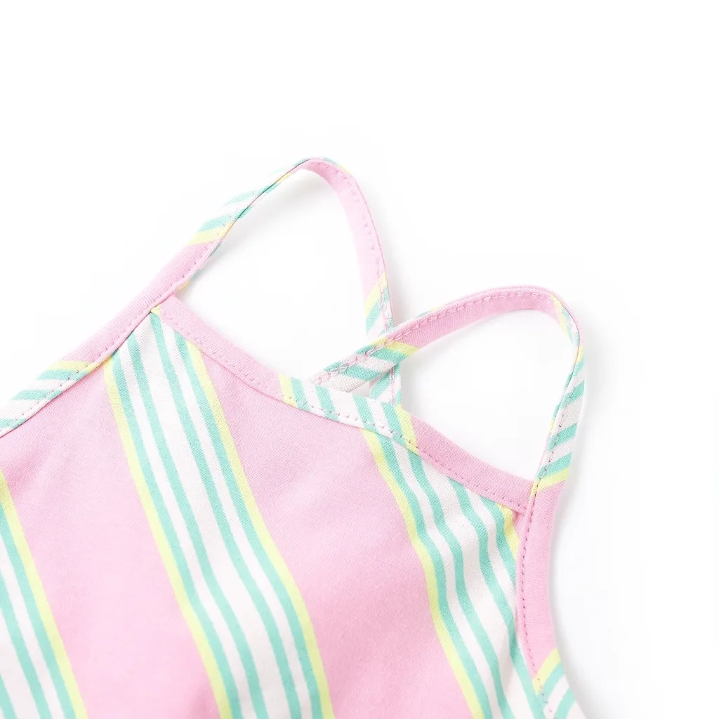 Abito da Bambina con Coulisse Senza Maniche Rosa 104 CFW9702468
