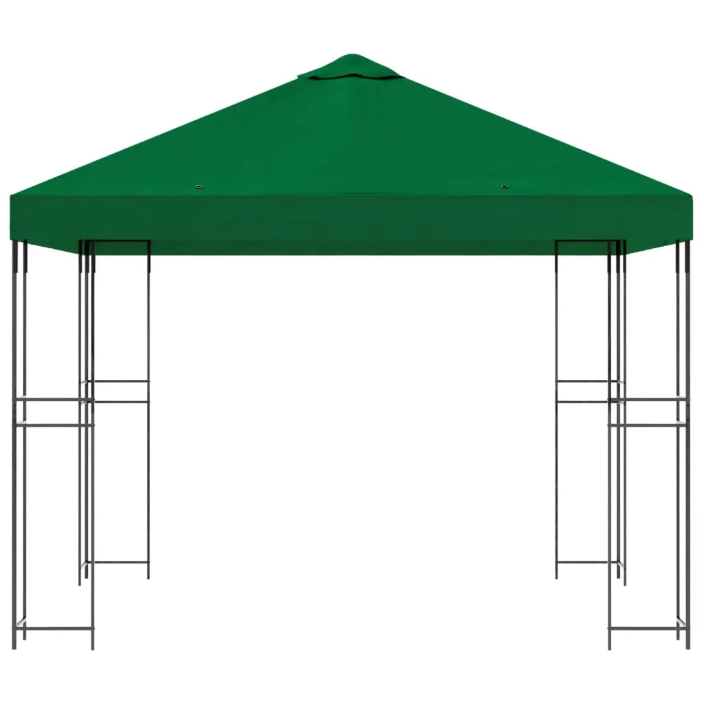 Gazebo 3 x 3 m Verde Poliestere e Acciaio 190 gsm
