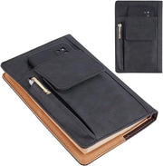 Cassaforte acqua resistente nera con tasche per penna per appassionati di libri - per paperback e quaderni - protezione per libri riciclabile - dono per compagni di classe 6,1 × 8,54 cm