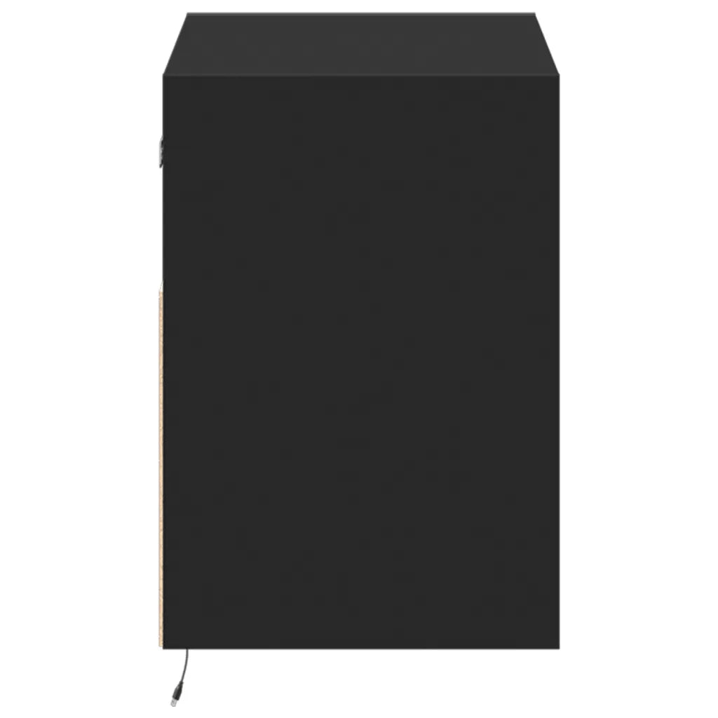vidaXL Mobile TV a Parete con Luci LED Nero 80x31x45 cm