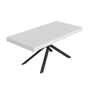 Tavolo Allungabile 200-304x90x77 cm Niket Bianco Frassino Gambe Antracite