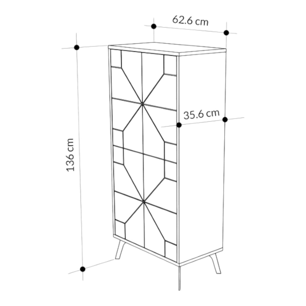 Bussola, Armadio Multiuso Grande Appendiabiti, 63x136h cm Bianco