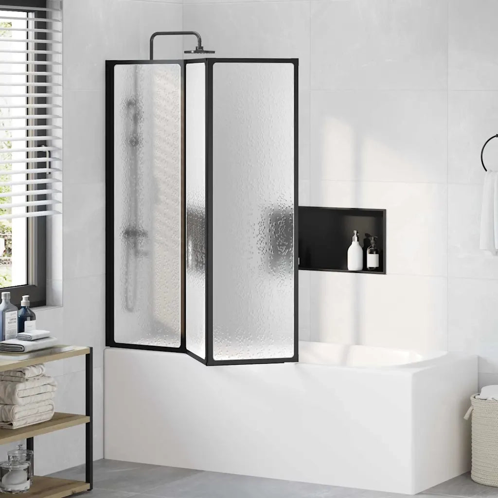 Parete doccia Nero 132 x 2 x 140 cm Alluminio
