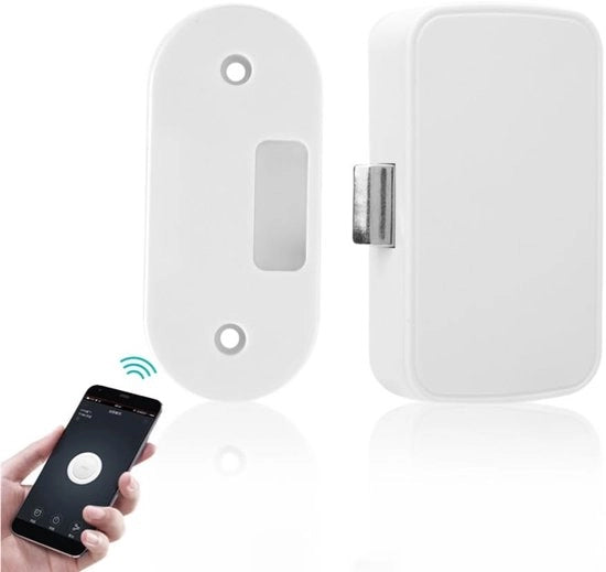 Blocco di Sicurezza Bluetooth APP Apertura Senza Chiave, Cassetto Senza Chiave, Pulsante Nascosto Senza Foratura per Armadi per Archiviazione, Armadi per Libri compatibili con Tuya